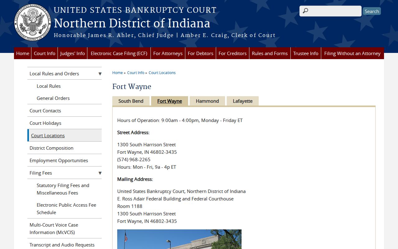 Wells County court docket Fort Wayne bankruptcy source