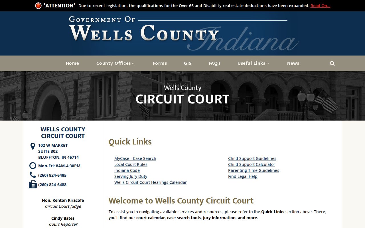 Wells County court docket Circuit Court source